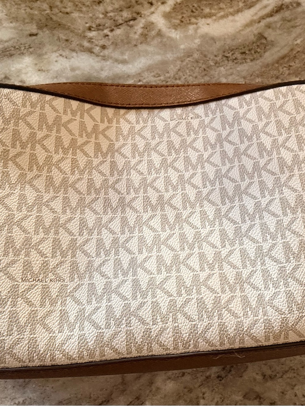 Michael Kors Beige and Brown Monogram Crossbody Interior - Picture 6 of 7